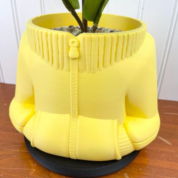 Sweatshirt Jacket Indoor Planter Pot, Sporty Sweater Pot, Indoor Planter - Picture 2 of 10